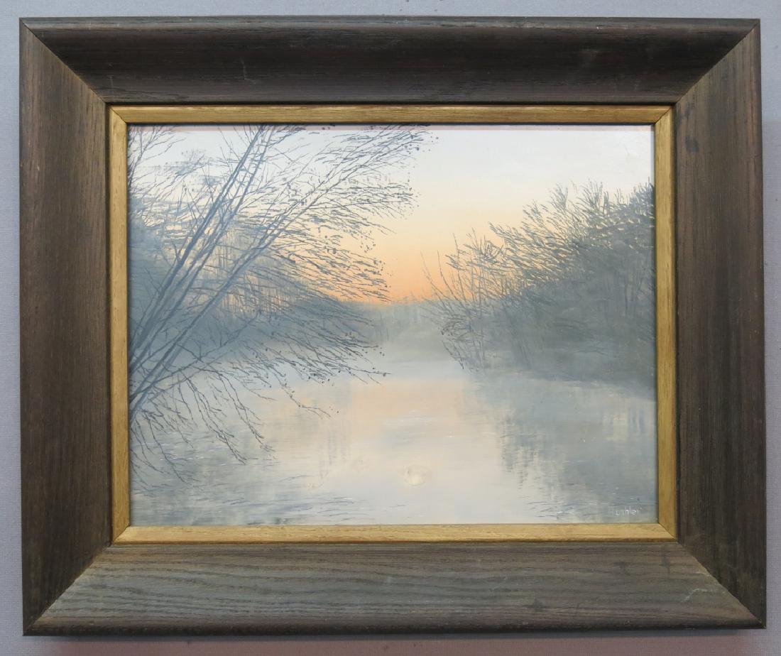 ROBERT HAMBLEN OIL PAINTING OF A RIVER SCENE (1 of 3)