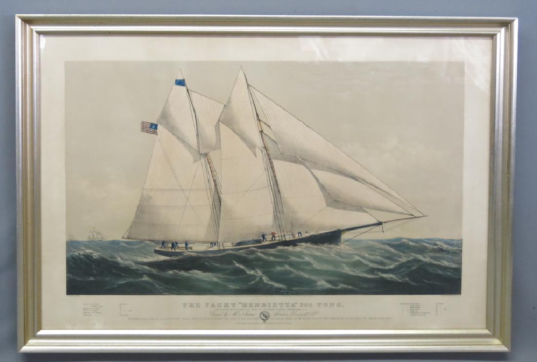 CURRIER & IVES PRINT OF THE YACHT 'HENRIETTA' (1 of 2)