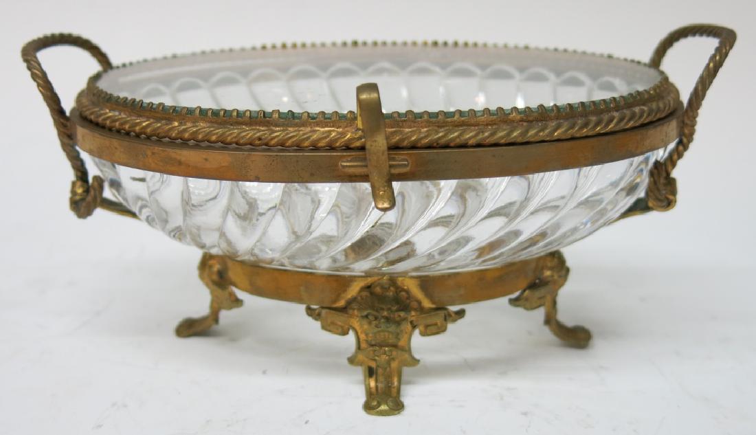 BACCARAT GLASS TRINKET BOX W/ BRONZE DORE ORMALU (1 of 2)