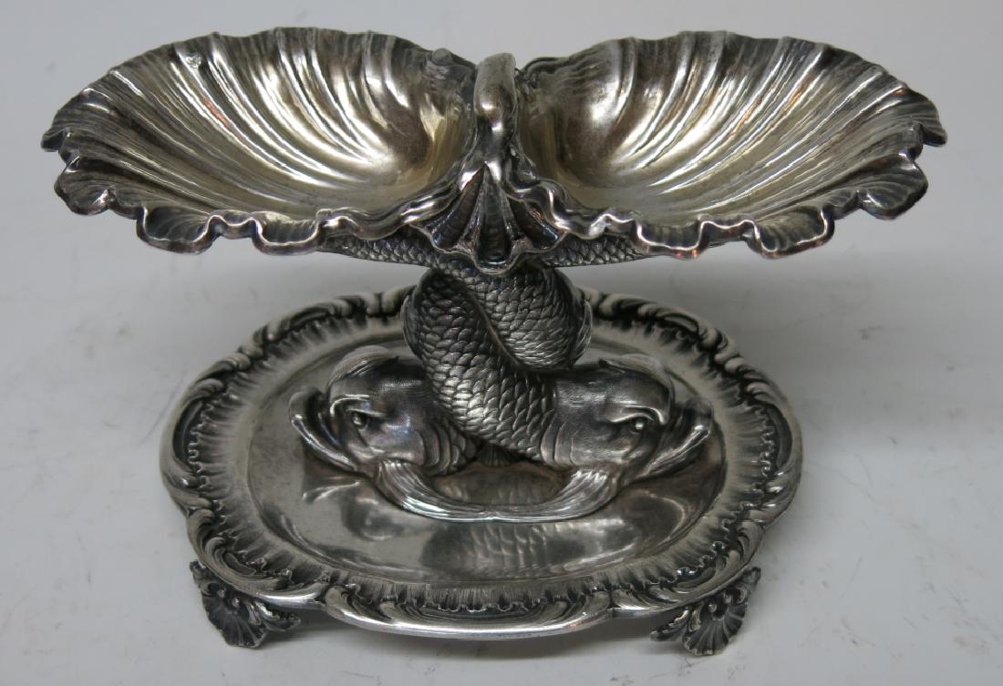 FRENCH ODIOT SILVER DOUBLE SALT DISH (1 of 4)