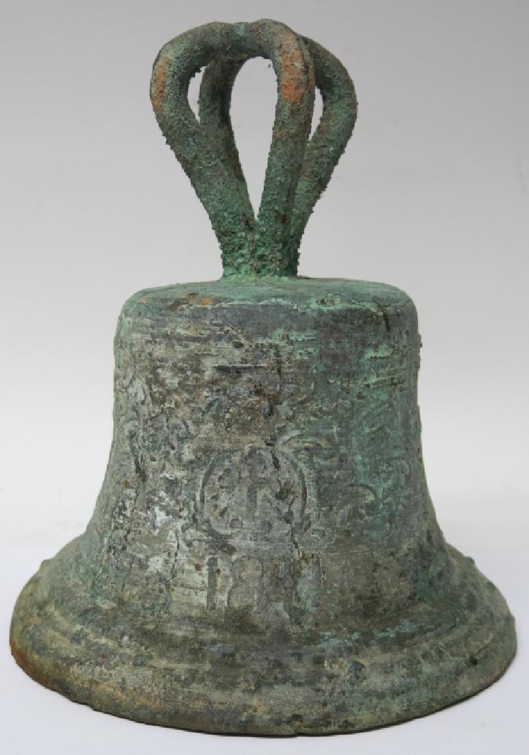SPANISH COLONIAL BRONZE CHURCH BELL DATED 1811 (1 of 3)