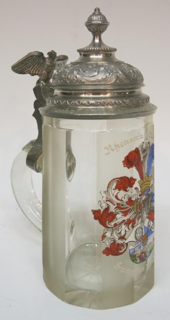 ENAMELLED GERMAN GLASS 1/2 LITRE STEIN (1 of 3)