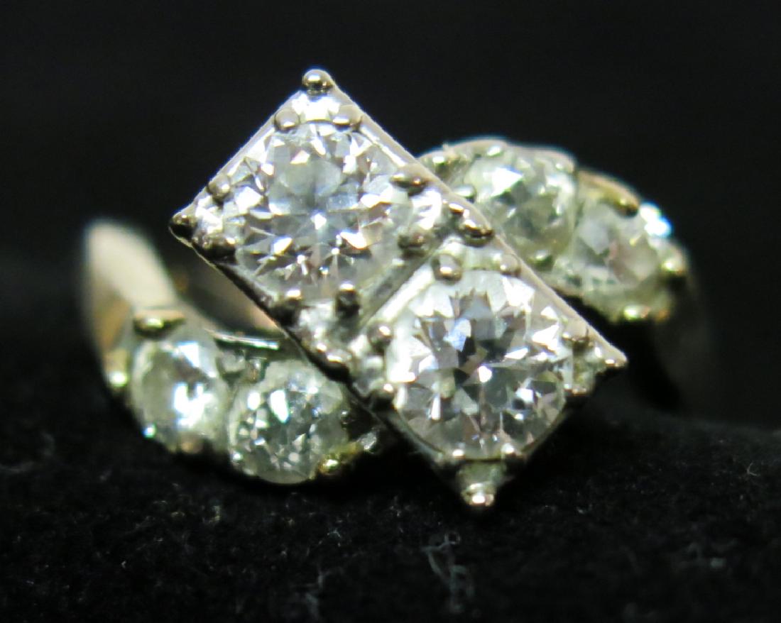 18K WHITE GOLD BYPASS RING WITH DIAMONDS (1 of 2)