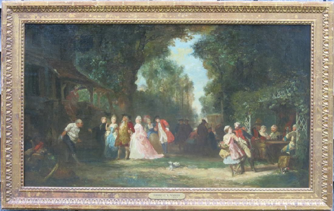 OIL PAINTING "GARDEN PARTY" BY HENRI BARON (1 of 5)