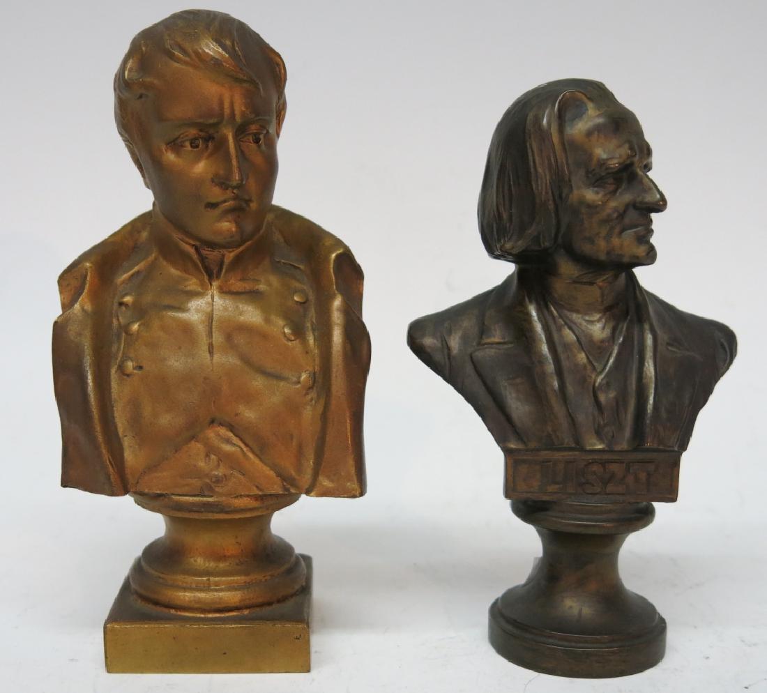 TWO BRONZE CABINET BUSTS OF FRANZ LISZT & NAPOLEON (1 of 6)