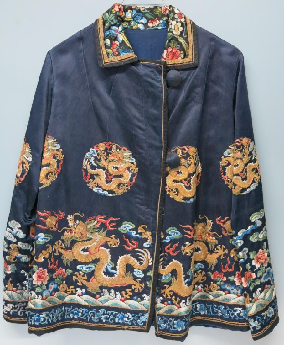 ANTIQUE CHINESE SILK EMBROIDERY DRAGON JACKET (1 of 7)