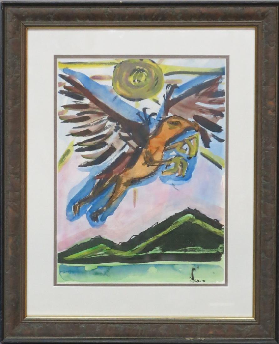 PETER DEAN WATERCOLOR OF A MYTHICAL BEAST (1 of 4)