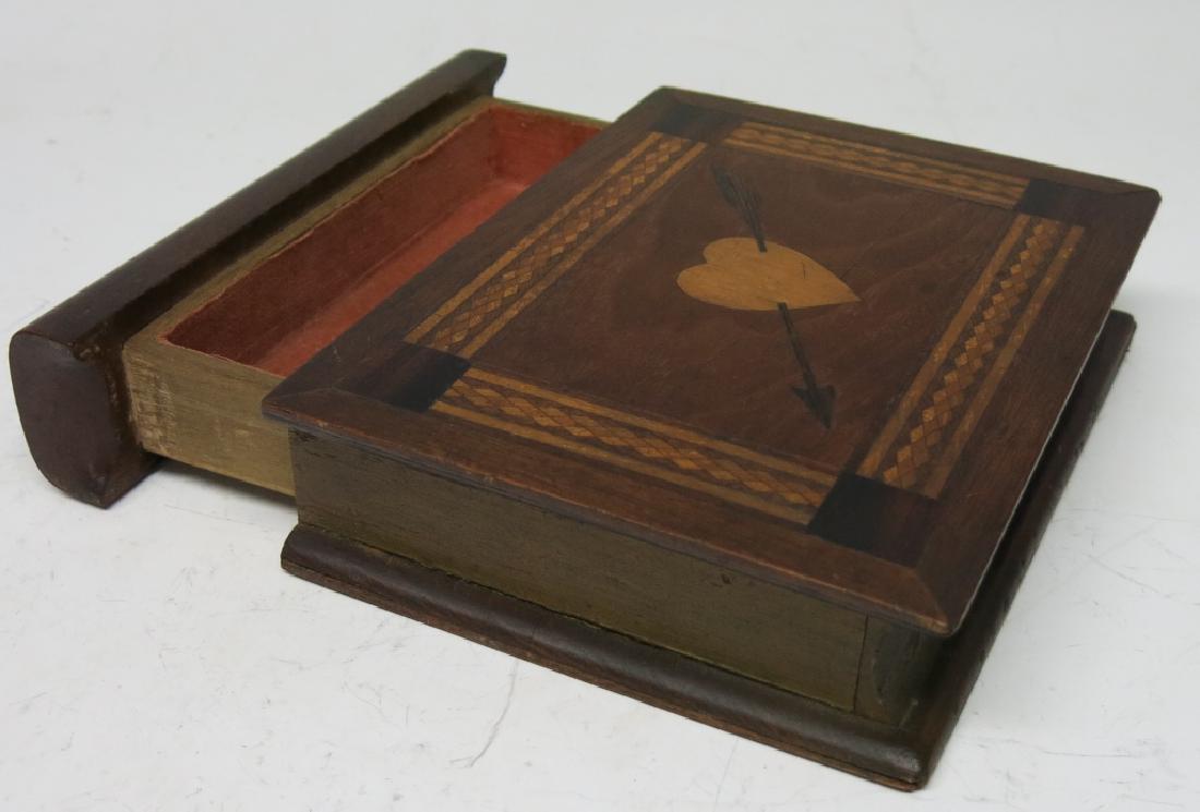 FOLK ART PARQUETRY INLAID BOOK FORM BOX (1 of 5)