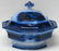STAFFORDSHIRE FLOW BLUE COVERED VEGETABLE DISH