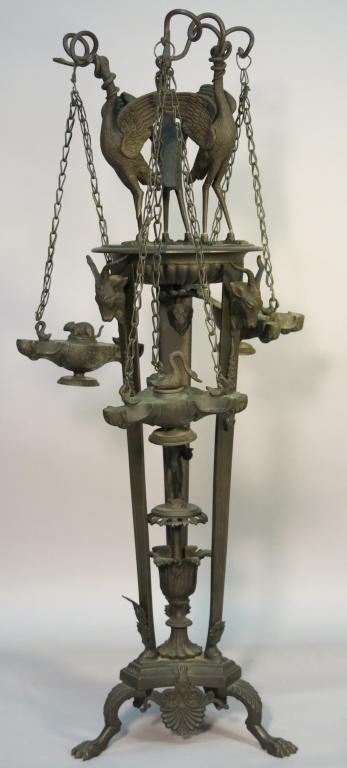 ROMAN GRAND TOUR ERA  BRONZE OIL LAMP (1 of 4)