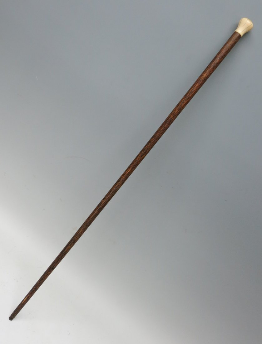 MALACCA WOOD WALKING STICK WITH IVORY KNOB (1 of 3)