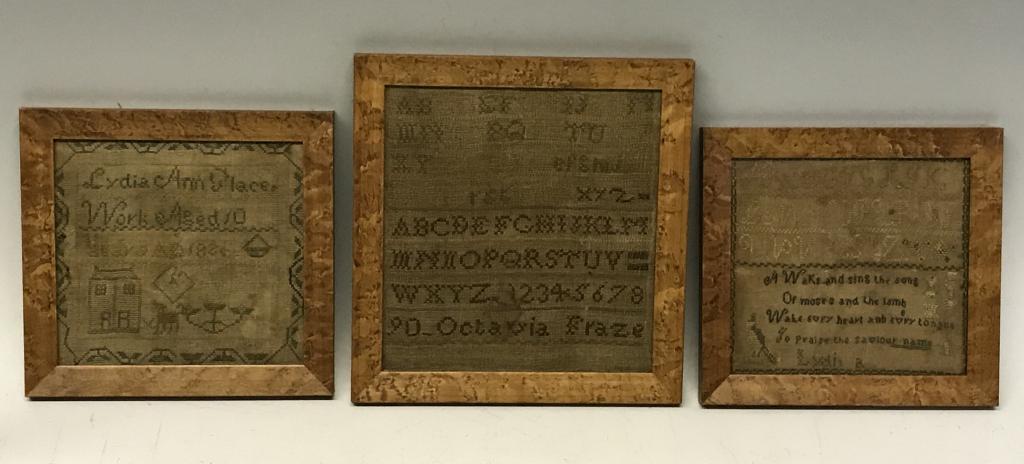 THREE EARLY SCHOOLGIRL SAMPLERS (1 of 4)