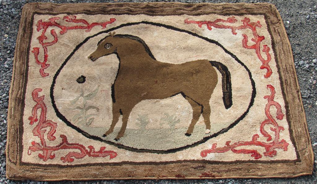 FOLK ART HOOKED RUG OF A HORSE Jan 11, 2020 Sandwich Auction House