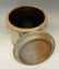 EAGLE AND BANNER DECORATED STONEWARE COVERED CROCK - 4