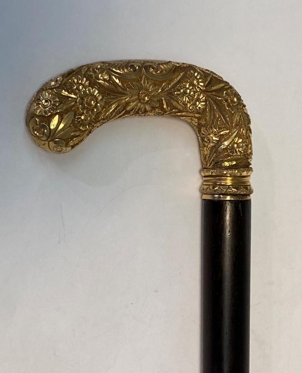 ORNATELY ENGRAVED PRESENTATION CANE DATED 1890 (1 of 5)