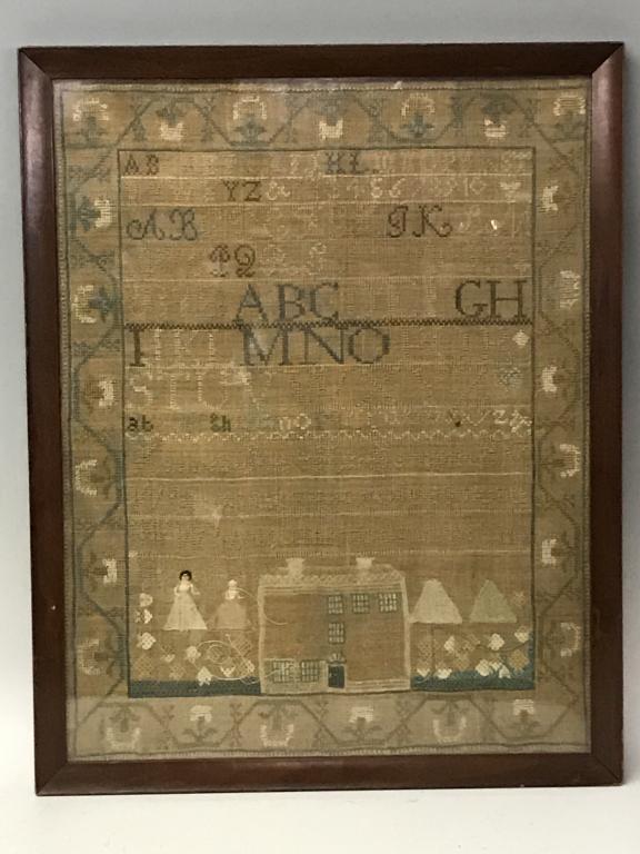 EARLY 19TH C. SAMPLER WROUGHT BY HANNAH CHASE (1 of 4)