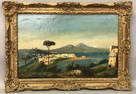 SIGNED OIL PAINTING OF AN ITALIAN COASTAL SCENE