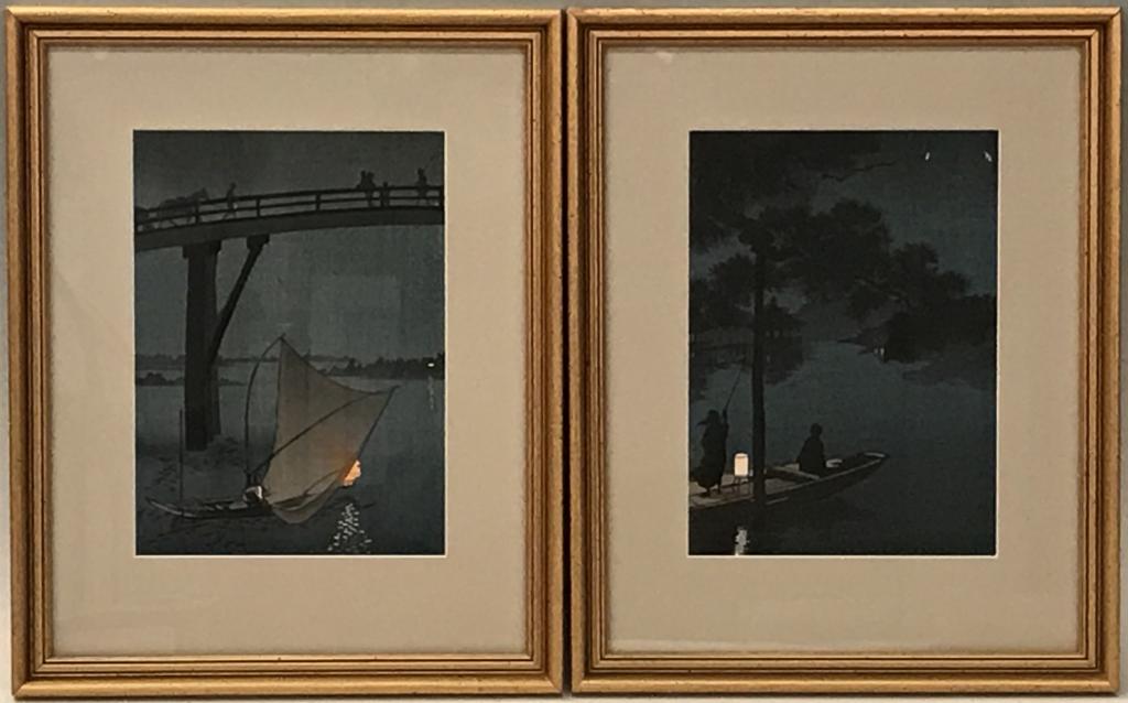 TWO FRAMED JAPANESE WOODBLOCK PRINTS BY SHOTEI (1 of 4)