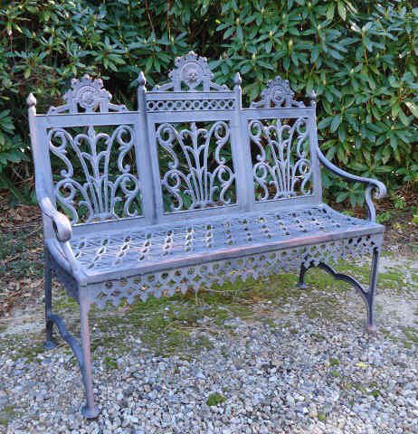 VICTORIAN CAST IRON BENCH MADE BY JOHN MCLEAN: VICTORIAN CAST IRON BENCH MADE BY JOHN MCLEAN OF NEW YORK