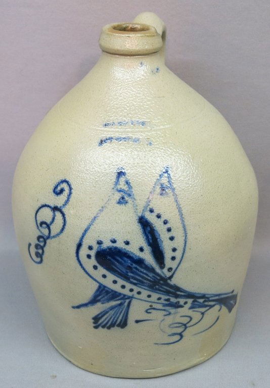 BLUE DECORATED STONEWARE 3 GALLON JUG Jul 31, 2013 Sandwich Auction