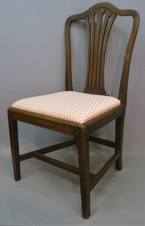 SET OF FOUR ENGLISH HEPPLEWHITE SLIP SEAT CHAIRS