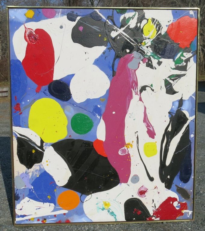 JOHN SEERY ACRYLIC ON CANVAS PAINTING: UNTITLED #7; SIGNED VERSO; 69 1/2" X 59"; (NY/MA 1941-)