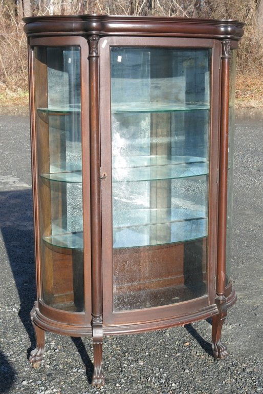 MAHOGANY CURVED GLASS CHINA