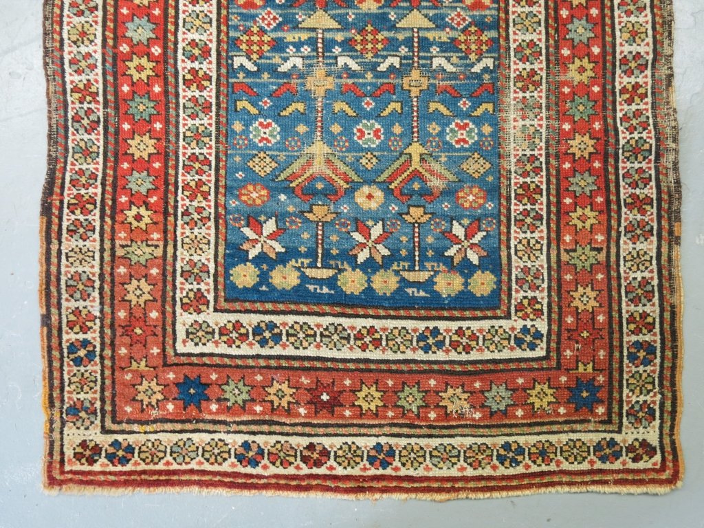ANTIQUE TURKISH SCATTER RUG: 4' 6" X 3'