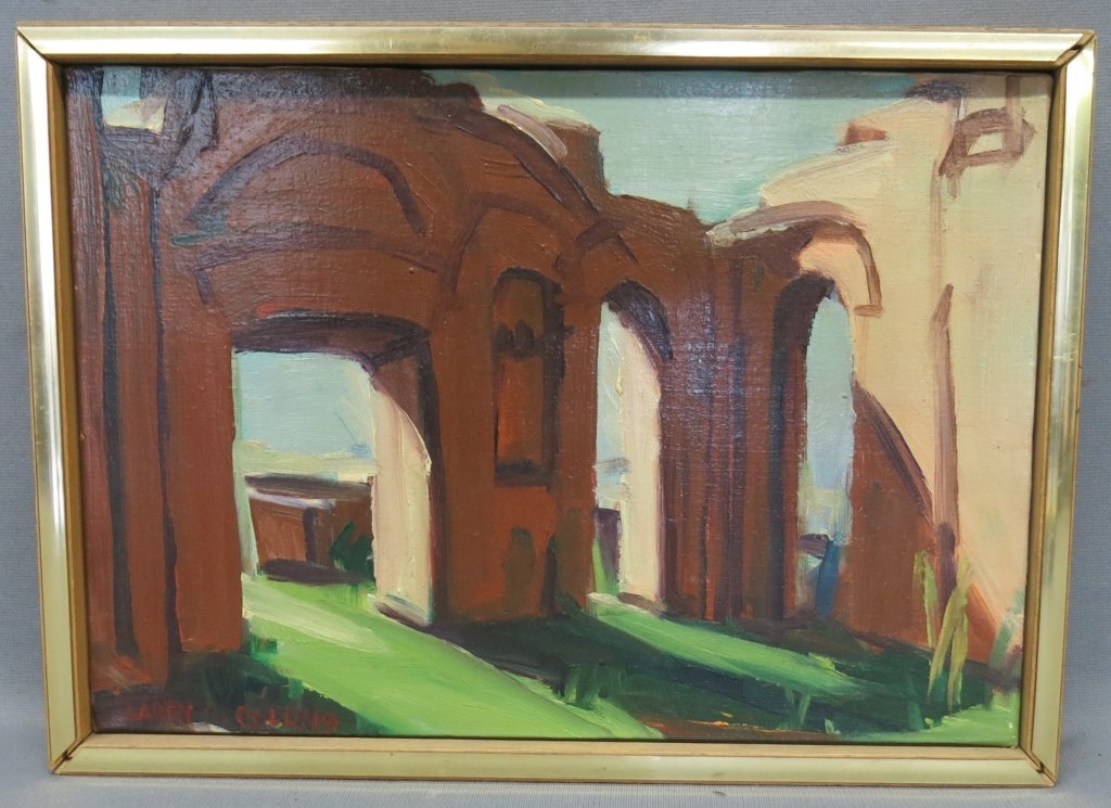 LARRY COLLINS OIL ON CANVAS "TERME ROMANE V" (1 of 2)