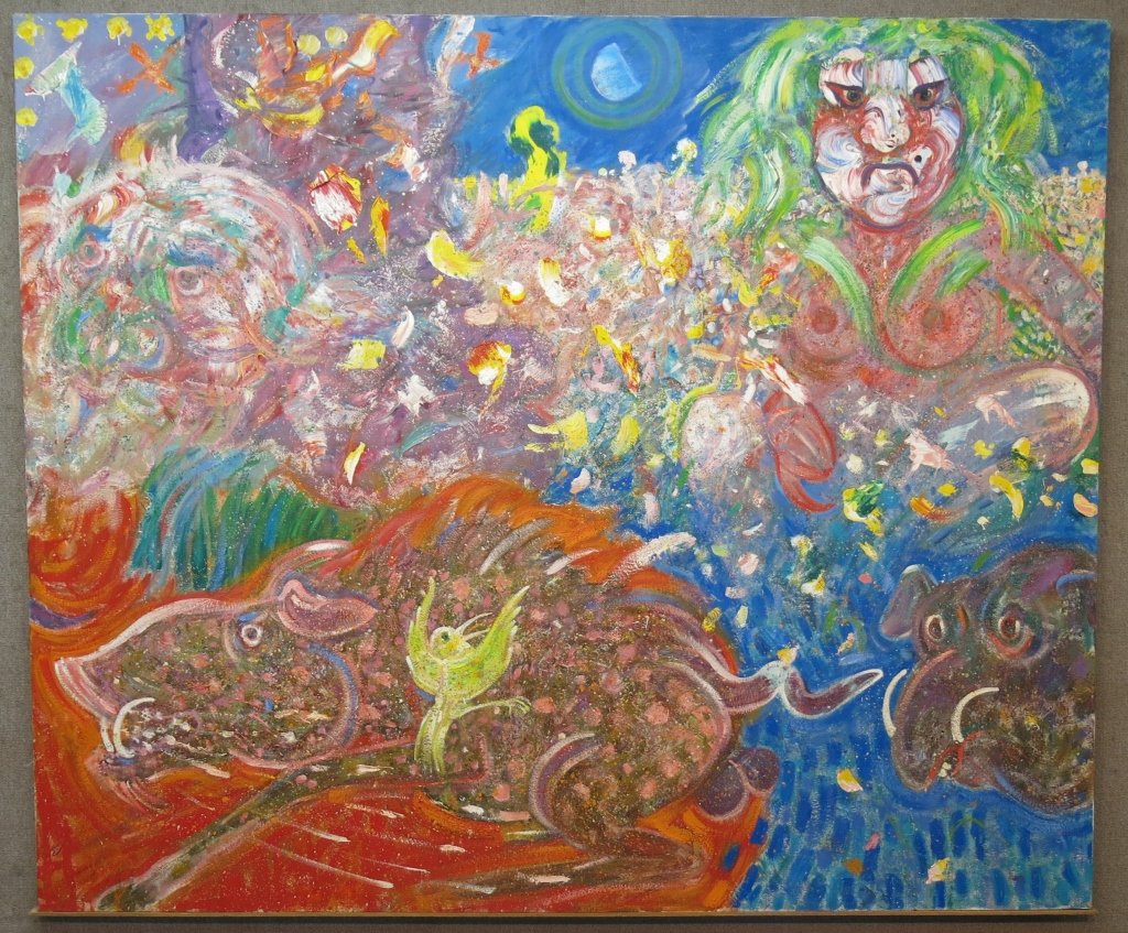 ROBERT BEAUCHAMP OIL PAINTING OF FIGURE & ANIMALS (1 of 4)