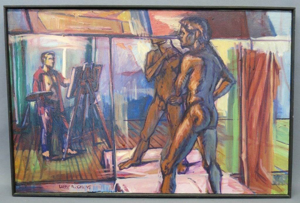 LARRY COLLINS OIL ON CANVAS "STEP FOUR" (1 of 2)