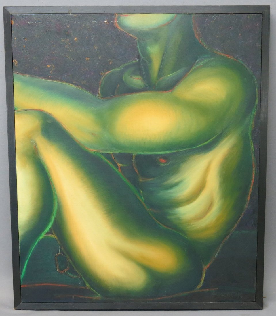 ROBERT ADAMCIK OIL ON CANVAS FIGURE STUDY (1 of 2)