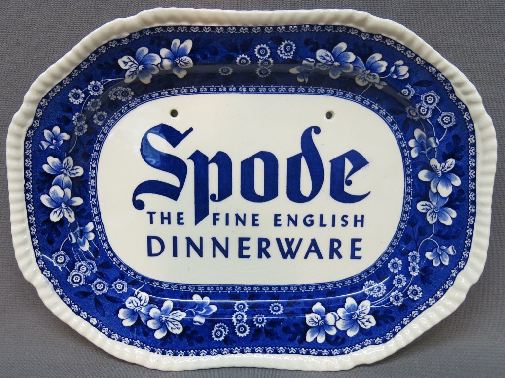 COPELAND SPODE'S TOWER SALESMAN'S SIGN: 13" X 9 1/2"