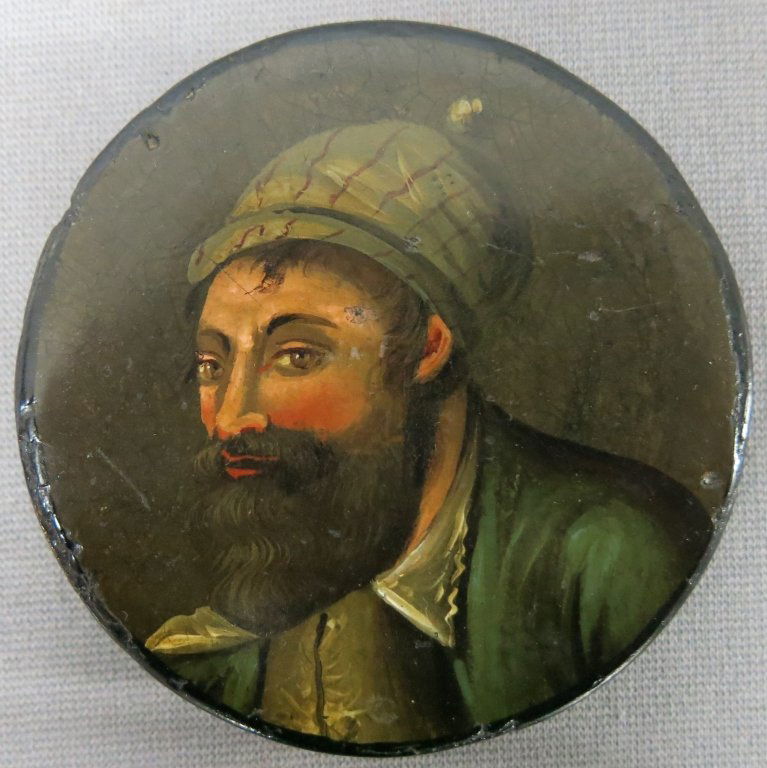 19TH C. PAPER MACHE SNUFF BOX (1 of 2)