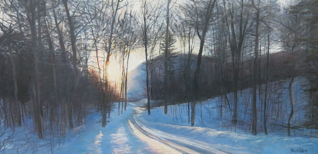 ROBERT HAMBLEN OIL OF A WINTRY COUNTRY LANE (1 of 1)