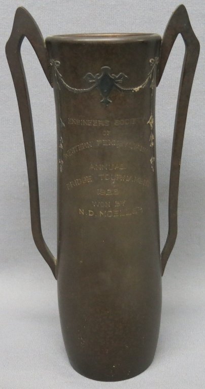 HEINZ ART STERLING OVERLAY BRONZE VASE (1 of 3)