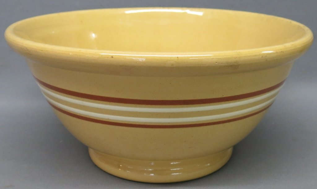LARGE BANDED YELLOW WARE MIXING BOWL (1 of 1)