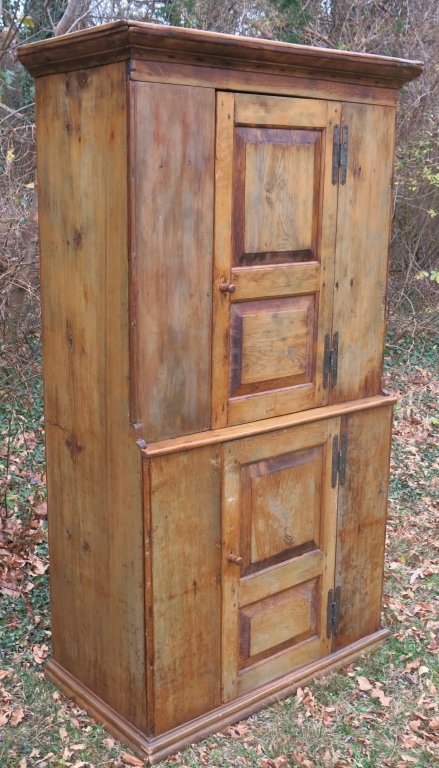 EARLY BLIND DOOR PINE CUPBOARD (1 of 3)