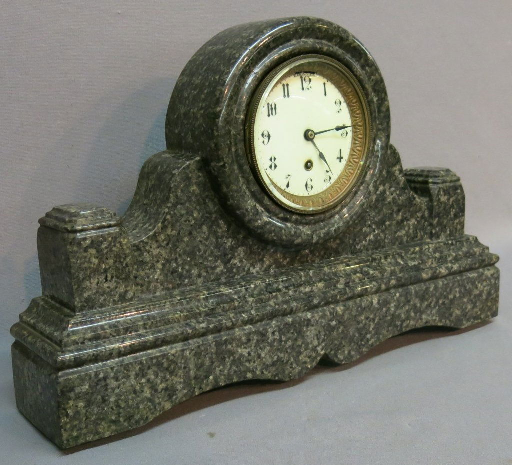 SOLID GRANITE CASED MANTLE CLOCK (1 of 3)