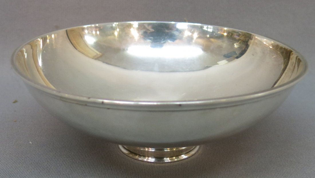 GEORG JENSEN STERLING SILVER BOWL: BY SIGVARD BERNADOTTE; 7" DIAMETER; 8.7 OZT.