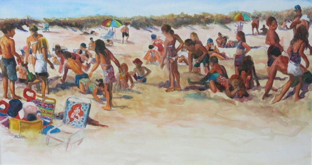 SELMA ALDEN WATERCOLOR OF A CAPE COD BEACH (1 of 3)