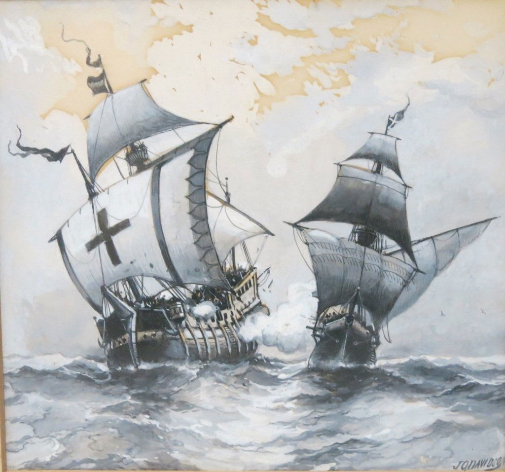 JULIAN DAVIDSON WATERCOLOR AND GOUACHE PAINTING (1 of 3)