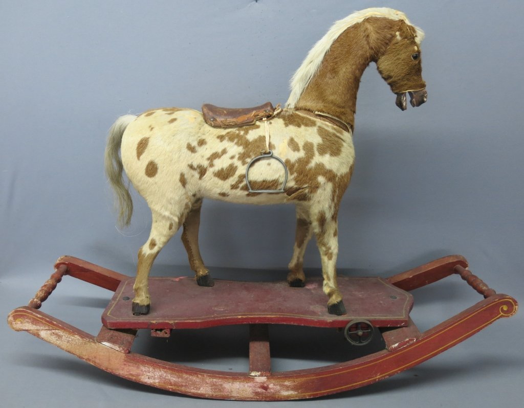 ANTIQUE HIDE COVERED HOBBY HORSE