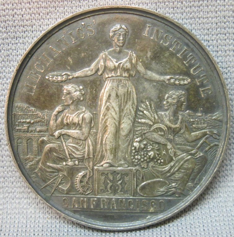 1893 SILVER INDUSTRIAL EXHIBIT. MEDAL - ERIC PAPE (1 of 2)