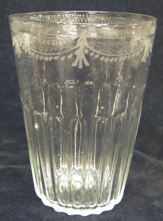 STIEGEL TYPE WHEEL ETCHED 6" FLIP GLASS (1 of 1)