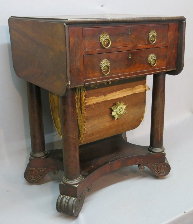 EMPIRE MAHOGANY DROP LEAF SEWING TABLE (1 of 3)