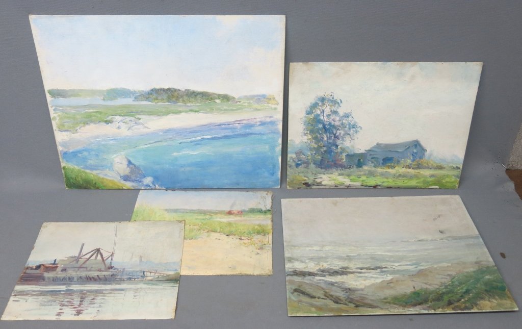 LOT OF FIVE ERIC PAPE OIL PAINTINGS (1 of 4)