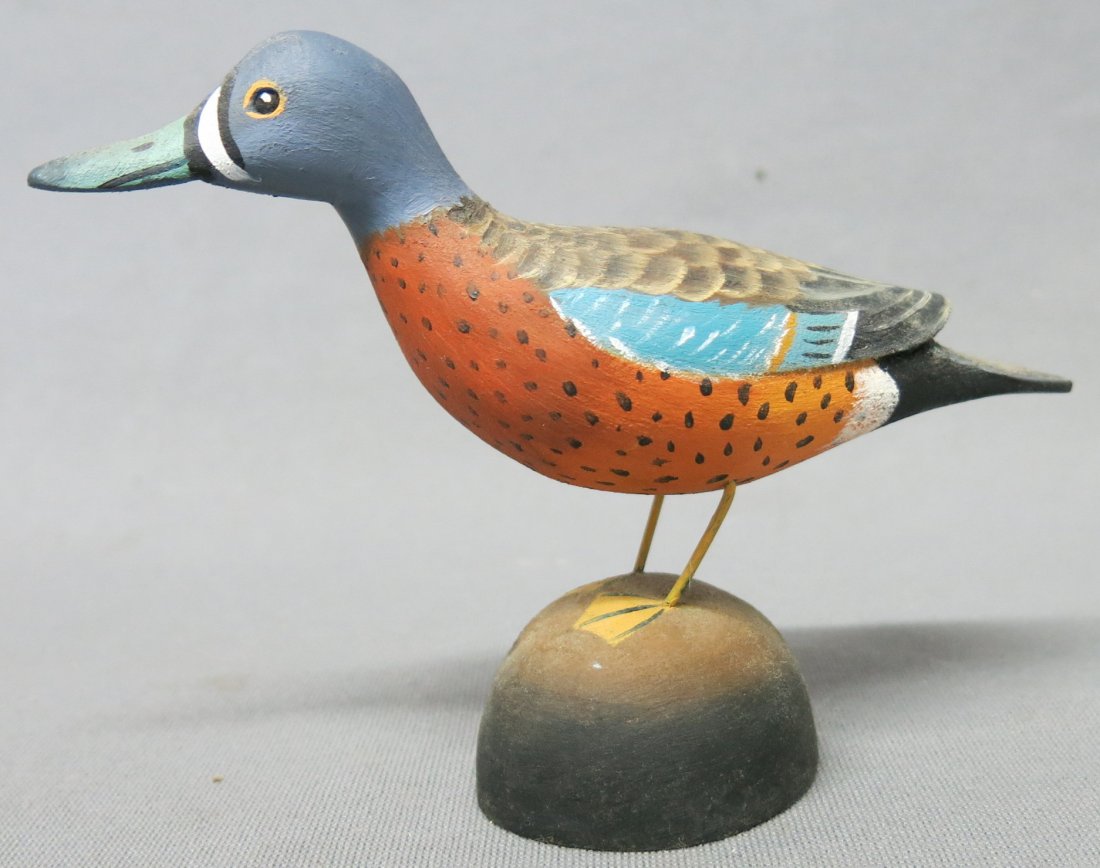 JEROME HOWES CARVED & PAINTED BLUE WING TEAL (1 of 3)