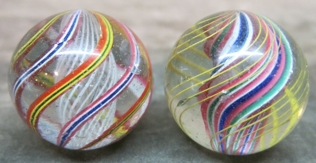 TWO LARGE GERMAN SWIRL MARBLES (1 of 3)