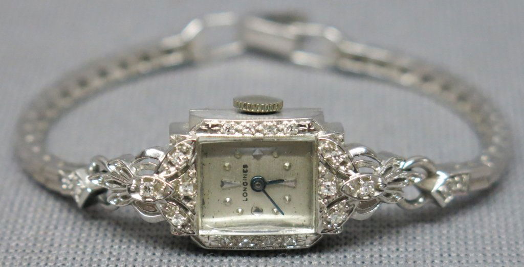 14K WHITE GOLD LONGINES LADIES WATCH (1 of 2)